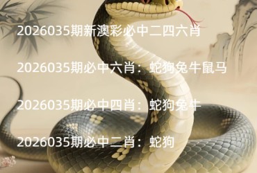 2026035期新澳彩必中二四六肖