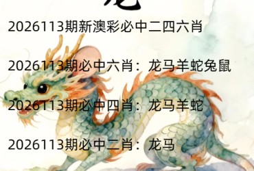 2026113期新澳彩必中二四六肖